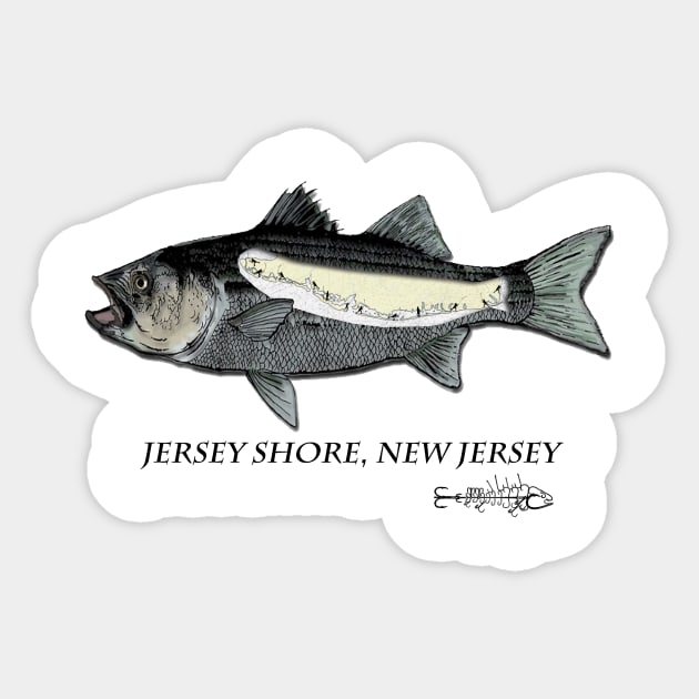 Jersey Shore Surf casting Sticker by Hook Ink